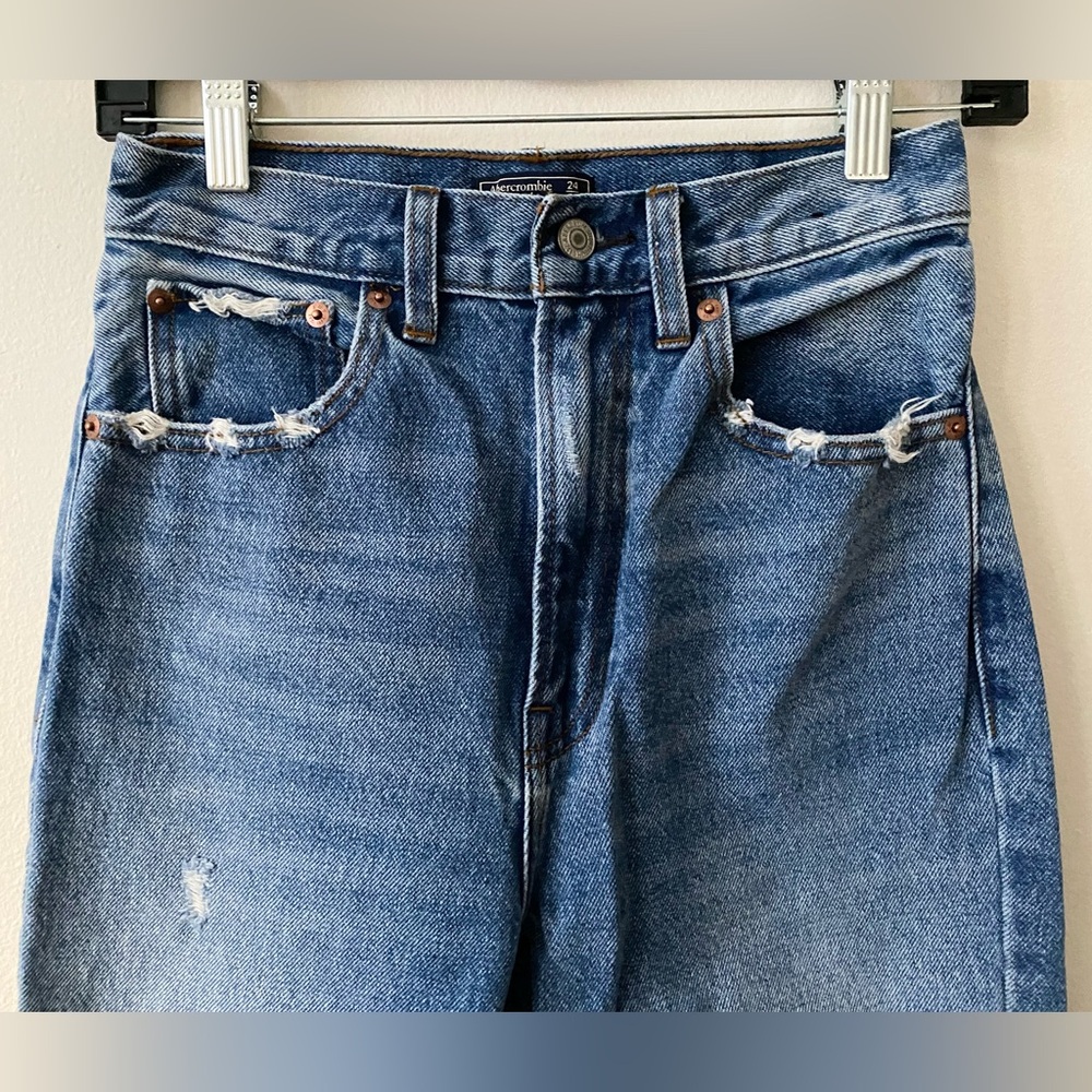 Abercrombie & Fitch High Waisted Wide Leg Jeans size 24 - Picture 4 of 7